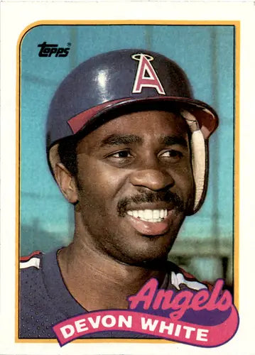 1989 Topps Devon White baseball card with original gloss, near mint condition