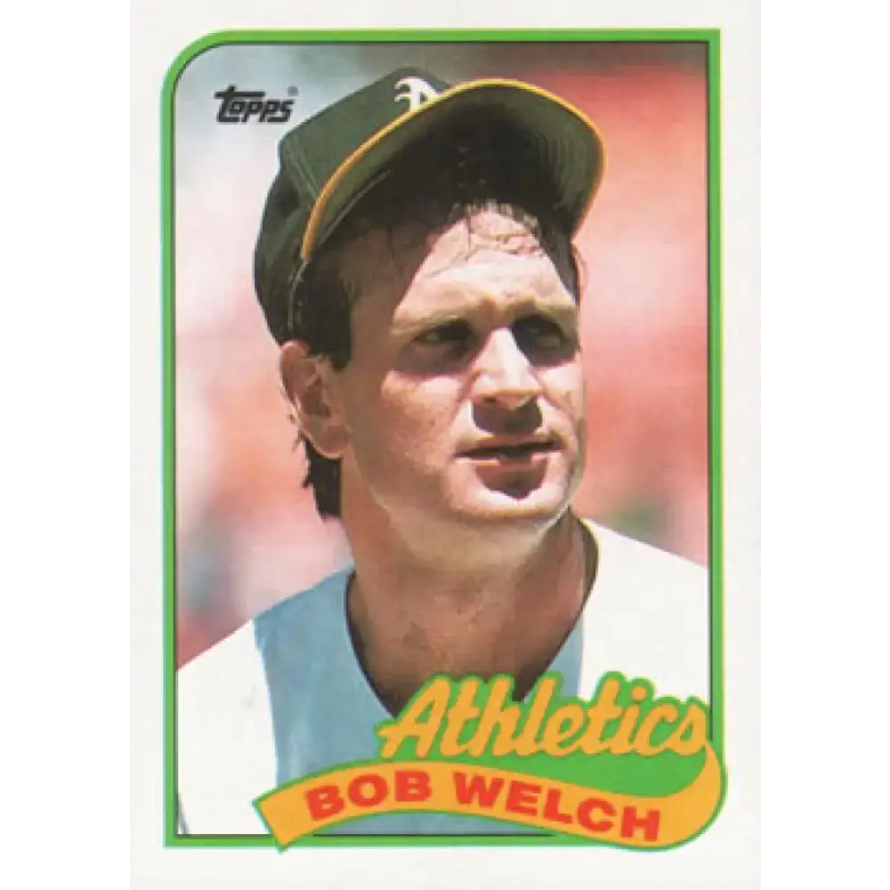1989 Topps #605b Bob Welch COR NM-MT Oakland Athletics Baseball Card - Baseball Card Single