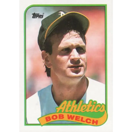 1989 Topps #605b Bob Welch COR NM-MT Oakland Athletics Baseball Card - Baseball Card Single