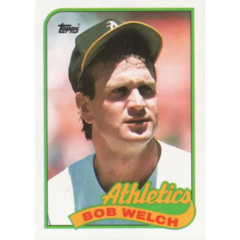 1989 Topps #605b Bob Welch COR NM-MT Oakland Athletics Baseball Card - Baseball Card Single