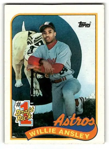 1989 Topps Willie Ansley Houston Astros baseball card in EX/NM condition