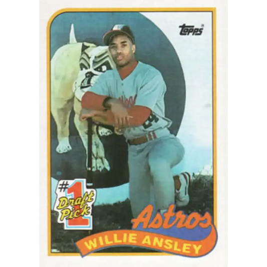 1989 Topps #607 Willie Ansley NM-MT RC Rookie Houston Astros Baseball Card - Baseball Card Single