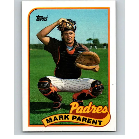 1989 Topps #617 Mark Parent NM-MT RC Rookie San Diego Padres Baseball Card - Baseball Card Single