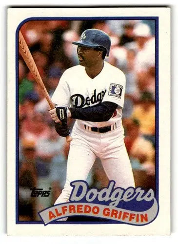 Alfredo Griffin baseball card from 1989 Topps featuring Alfredo Griffin Los Angeles Dodgers