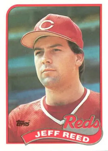 1989 Topps Jeff Reed baseball card with original gloss in Reds team collection