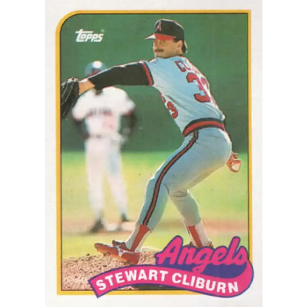 1989 Topps #649 Stew Cliburn NM-MT California Angels Baseball Card - Baseball Card Single