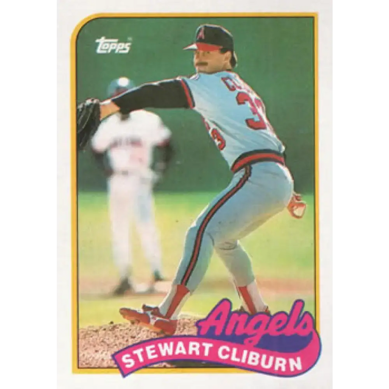 1989 Topps #649 Stew Cliburn NM-MT California Angels Baseball Card - Baseball Card Single