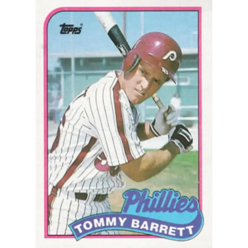1989 Topps #653 Tommy Barrett NM-MT RC Rookie Philadelphia Phillies Baseball Card - Baseball Card Single