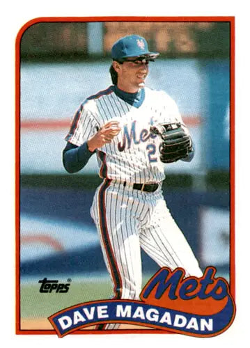 Original gloss Dave Magadan baseball card from 1989 Topps Mets collection