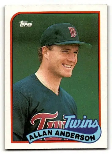 1989 Topps #672 Allan Anderson Minnesota Twins Baseball Cards EX/NM ID:53788 - Baseball Card Single