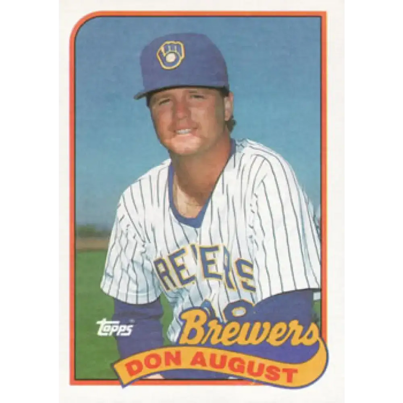 1989 Topps #696 Don August NM-MT Milwaukee Brewers Baseball Card - Baseball Card Single