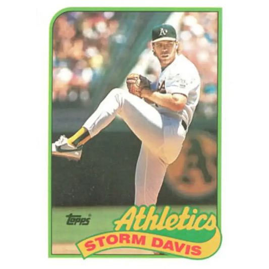 1989 Topps #701 Storm Davis NM-MT Oakland Athletics Baseball Card - Baseball Card Single