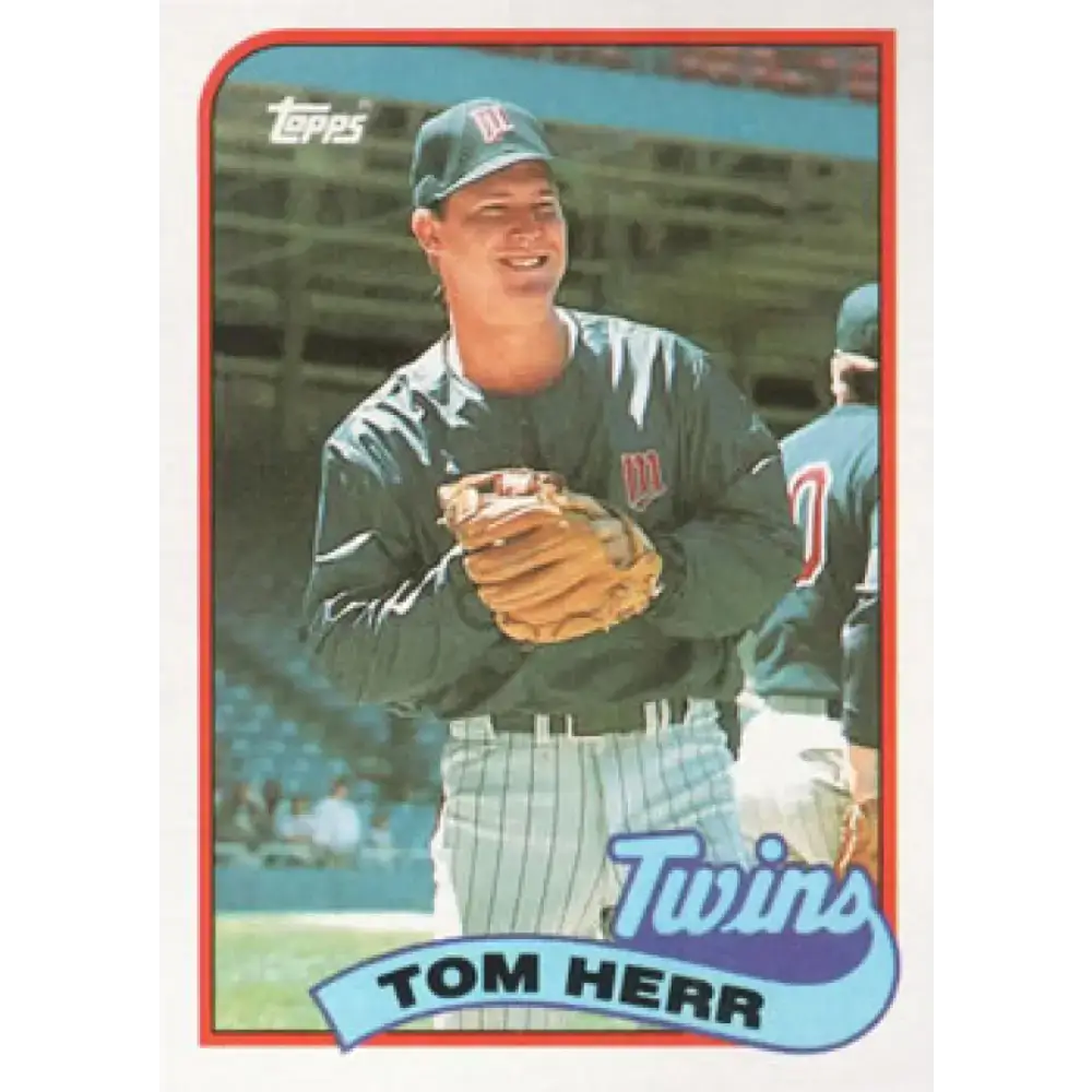1989 Topps #709 Tom Herr NM-MT Minnesota Twins Baseball Card - Baseball Card Single