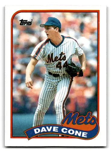 Original gloss David Cone baseball card from 1989 Topps Mets NM Near Mint
