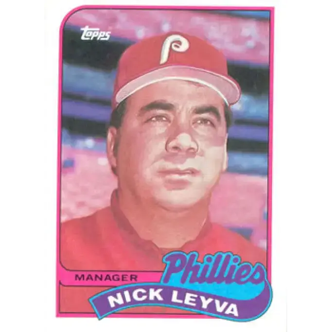 1989 Topps #74 Nick Leyva MG NM-MT Philadelphia Phillies Baseball Card - Baseball Card Single
