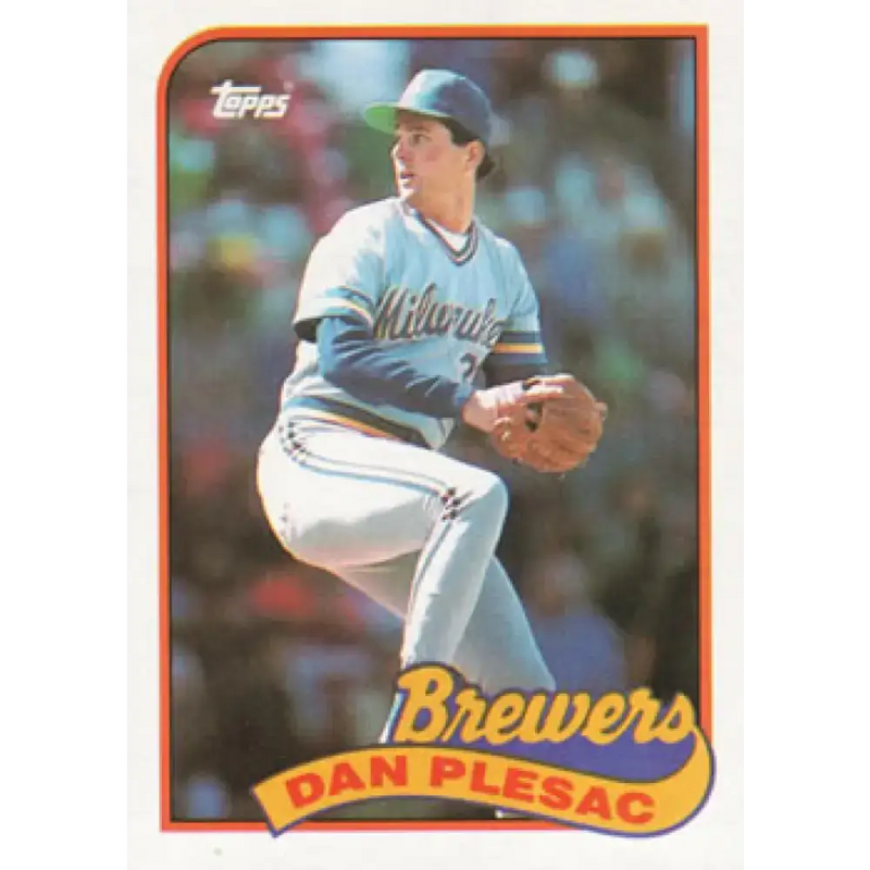 1989 Topps #740 Dan Plesac NM-MT Milwaukee Brewers Baseball Card - Baseball Card Single