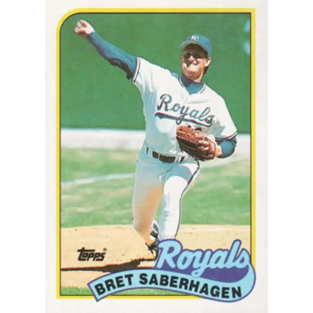 1989 Topps #750 Bret Saberhagen NM-MT Kansas City Royals Baseball Card - Baseball Card Single