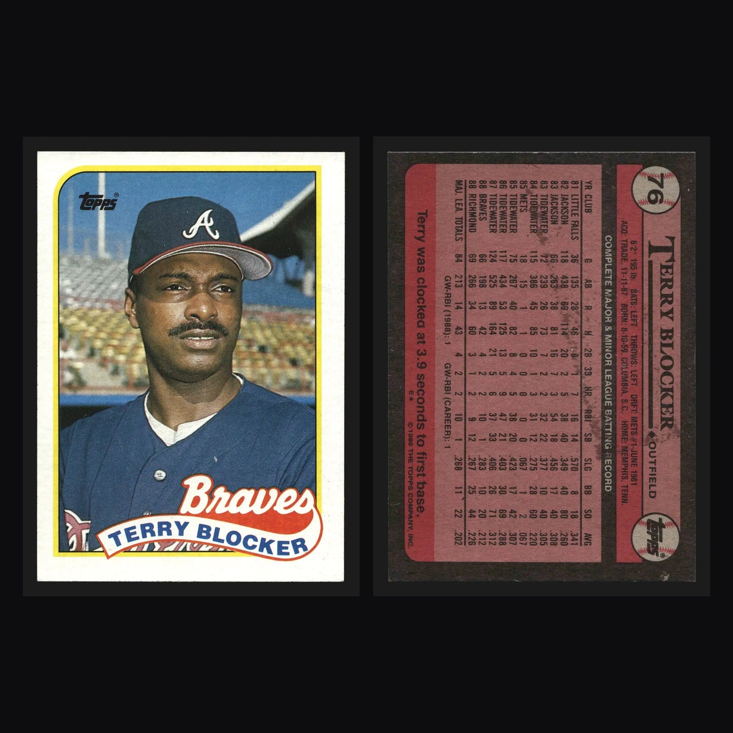 1989 Topps #76 Terry Blocker Atlanta Braves