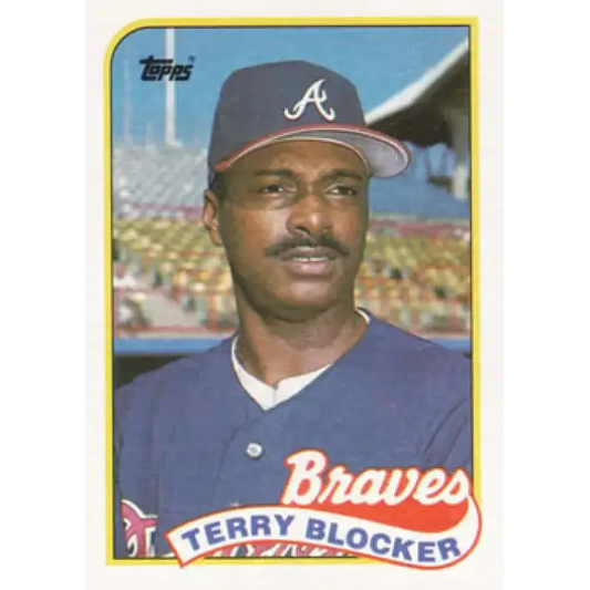 1989 Topps #76 Terry Blocker NM-MT Atlanta Braves Baseball Card - Baseball Card Single