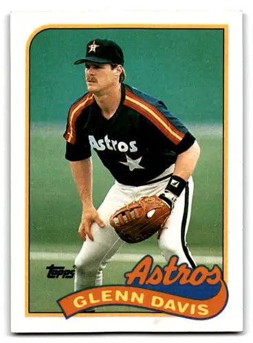 Glenn Davis baseball card with original gloss from 1989 Topps NM Near Mint Astros
