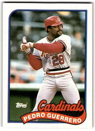 Pedro Guerrero baseball card with original gloss from 1989 Topps #780 Cardinals