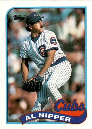 1989 Topps Al Nipper baseball card with original gloss from Cubs, cards typically sell well