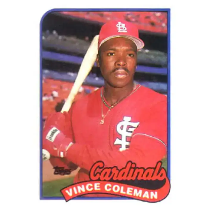 1989 Topps #90 Vince Coleman UER NM-MT St. Louis Cardinals Baseball Card - Baseball Card Single