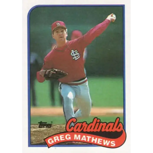 1989 Topps #97 Greg Mathews NM-MT St. Louis Cardinals Baseball Card - Baseball Card Single
