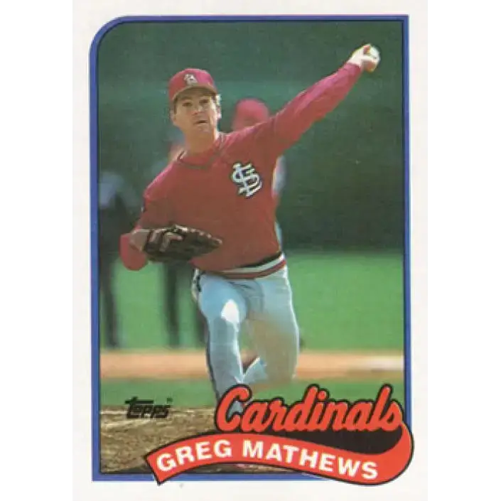1989 Topps #97 Greg Mathews NM-MT St. Louis Cardinals Baseball Card - Baseball Card Single