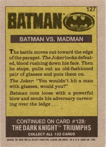 Vintage Batman trading card from 1989 Topps Batman series with original gloss by Simply Sandoval