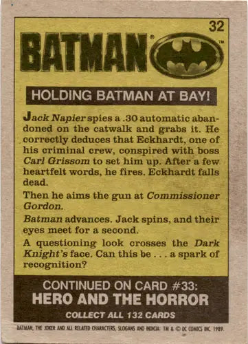1989 Topps Batman #32 Holding Batman at Bay! EX/NM ID:46086 - DC Card Single