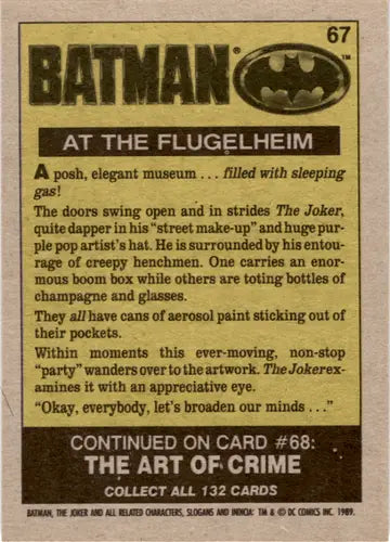 1989 Topps Batman trading card featuring Al the Flugelheim with original gloss by Simply Sandoval