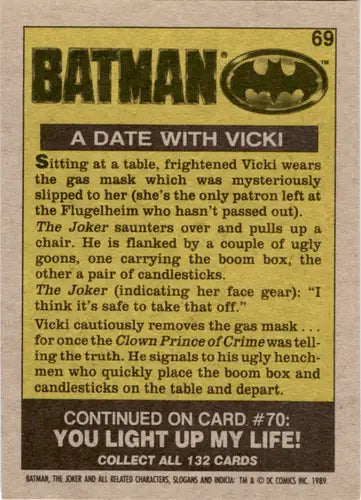 1989 Topps Batman #69 A Date with Vicki NM Near Mint ID:46098 - DC Card Single