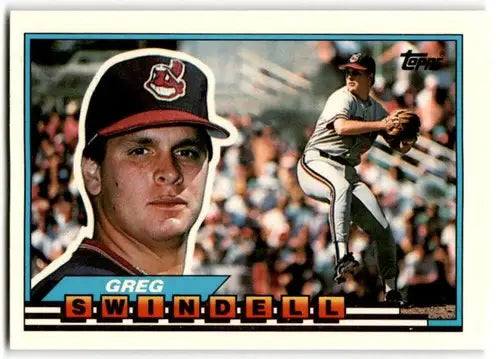 Original gloss baseball card featuring Greg Swindell from 1989 Topps Big series