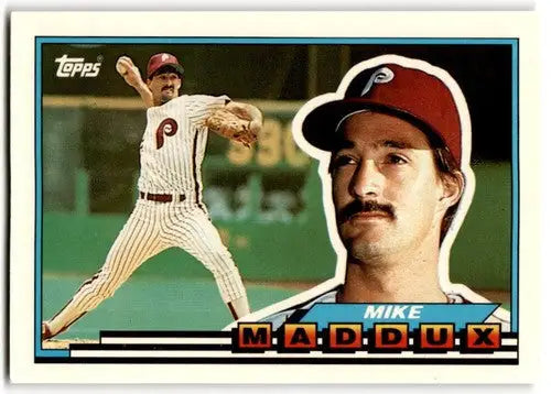 1989 Topps Big Mike Maddux baseball card with original gloss featuring Phillies ID 43815