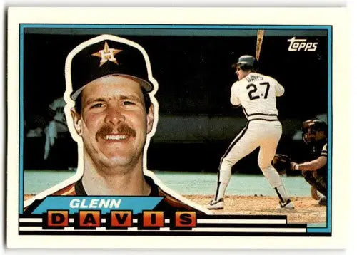 Original gloss 1989 Topps Big Glenn Davis baseball card Astros ID 43817