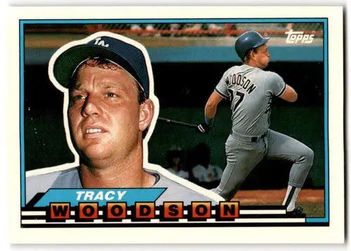 1989 Topps Big #92 Tracy Woodson NM Near Mint Dodgers ID:43826 - Baseball Card Single