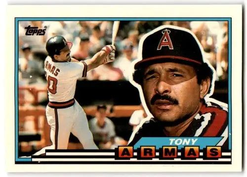 Original gloss 1989 Topps Big Tony Armas baseball card featuring Tony Armas in near mint condition
