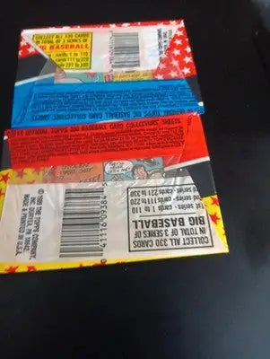 1989 Topps Big Baseball - Series 1 and 2 LOT of two packs. One pack each. EX - Baseball Card Box