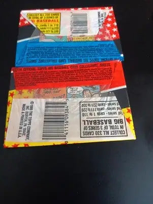 1989 Topps Big Baseball - Series 1 and 2 LOT of two packs. One pack each. EX - Baseball Card Box