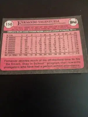 1989 Topps - Fernando Valenzuela #150. LA Dodgers. NRMT+ - Baseball Card Single