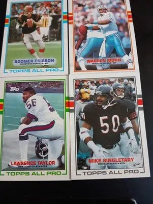 1989 Topps football - QBs and LBs LOT. Esiason. Moon. Taylor. Singletary. NRMT+ - Football Card Single