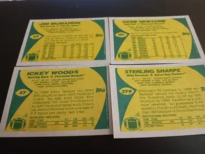 1989 Topps football - Superstar LOT. McMahon Newsome Woods Sharpe. NRMT+ - Football Card Single