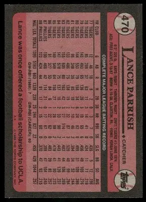 1989 Topps Lance Parrish #470 Baseball - Baseball Card Single