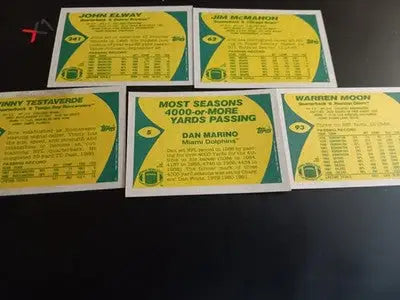 1989 Topps NFL - Mega Star QB LOT. Elway McMahon Testaverde Moon Marino. MT - Other