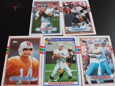 1989 Topps NFL - Mega Star QB LOT. Elway McMahon Testaverde Moon Marino. MT - Other