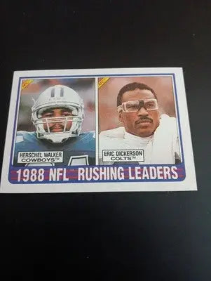 1989 Topps - NFL Rushing Leaders Eric Dickerson Herschel Walker #219. NRMT+ - Football Card Single