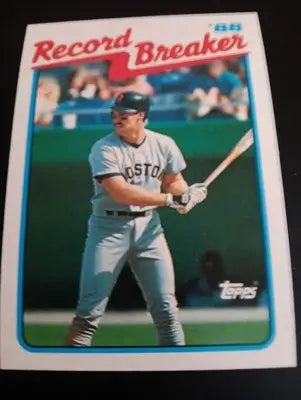 1989 Topps - Record Breaker Wade Boggs #2. Red Sox. NRMT+ - Baseball Card Single