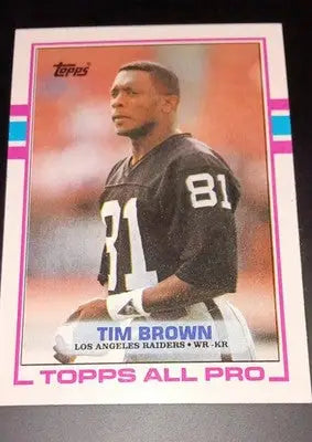 1989 Topps - Tim Brown #265 (RC). Raiders. NRMT+ - Football Card Single