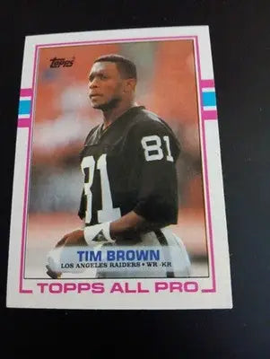 1989 Topps - Tim Brown #265 (RC). Raiders. NRMT+ - Football Card Single